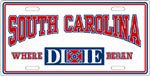 SC - Where Dixie Began License Plate (Red Letters, Blue Outline) SC - Where Dixie Began License Plate (Red Letters, Blue Outline)